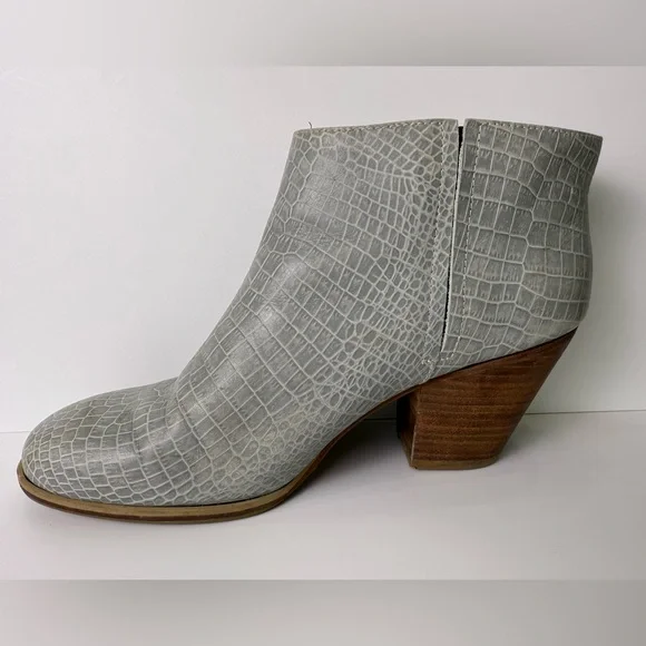 Rachel Comey Gray Croc-Embossed Ankle Boots 10 9.5 - Picture 7 of 11